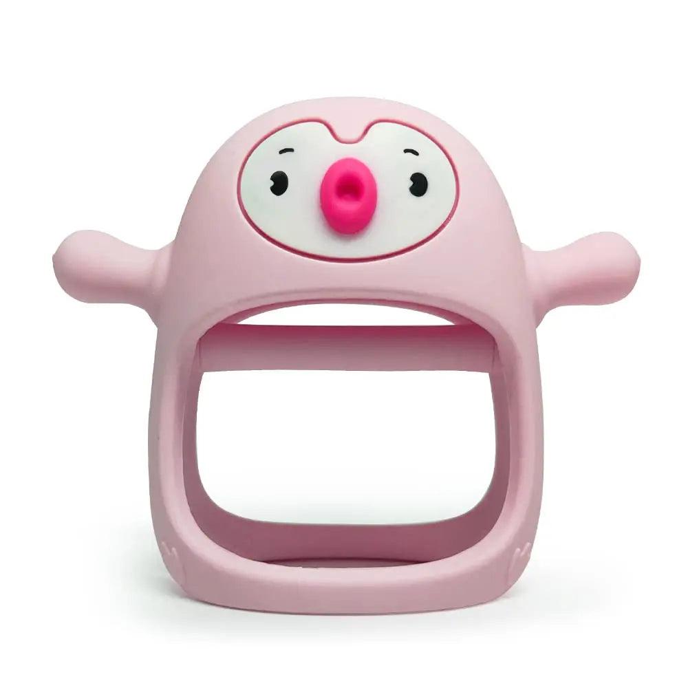 Never Drop Silicone Baby Teether & Pacifier Toy pink by HitMyNeed