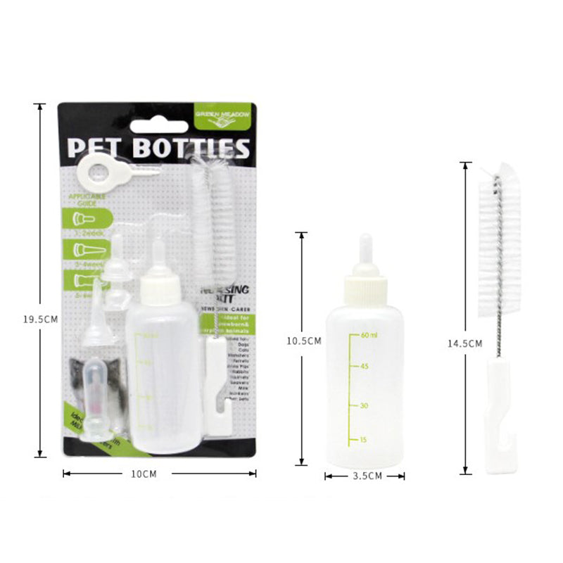 Newborn Kitten Nursing Kit with 60ml Bottle (6pcs) by HitMyNeed