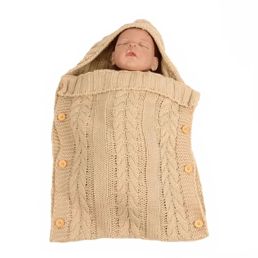 Newborn Knit Swaddle Wrap Blanket 0-24 Months beige by HitMyNeed