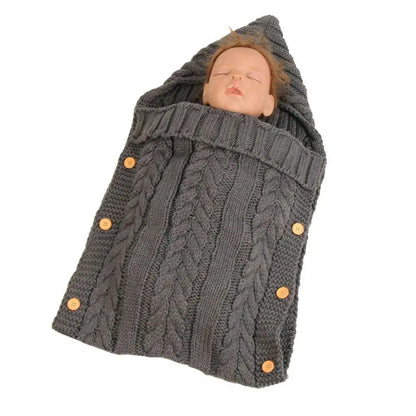 Newborn Knit Swaddle Wrap Blanket 0-24 Months grey by HitMyNeed