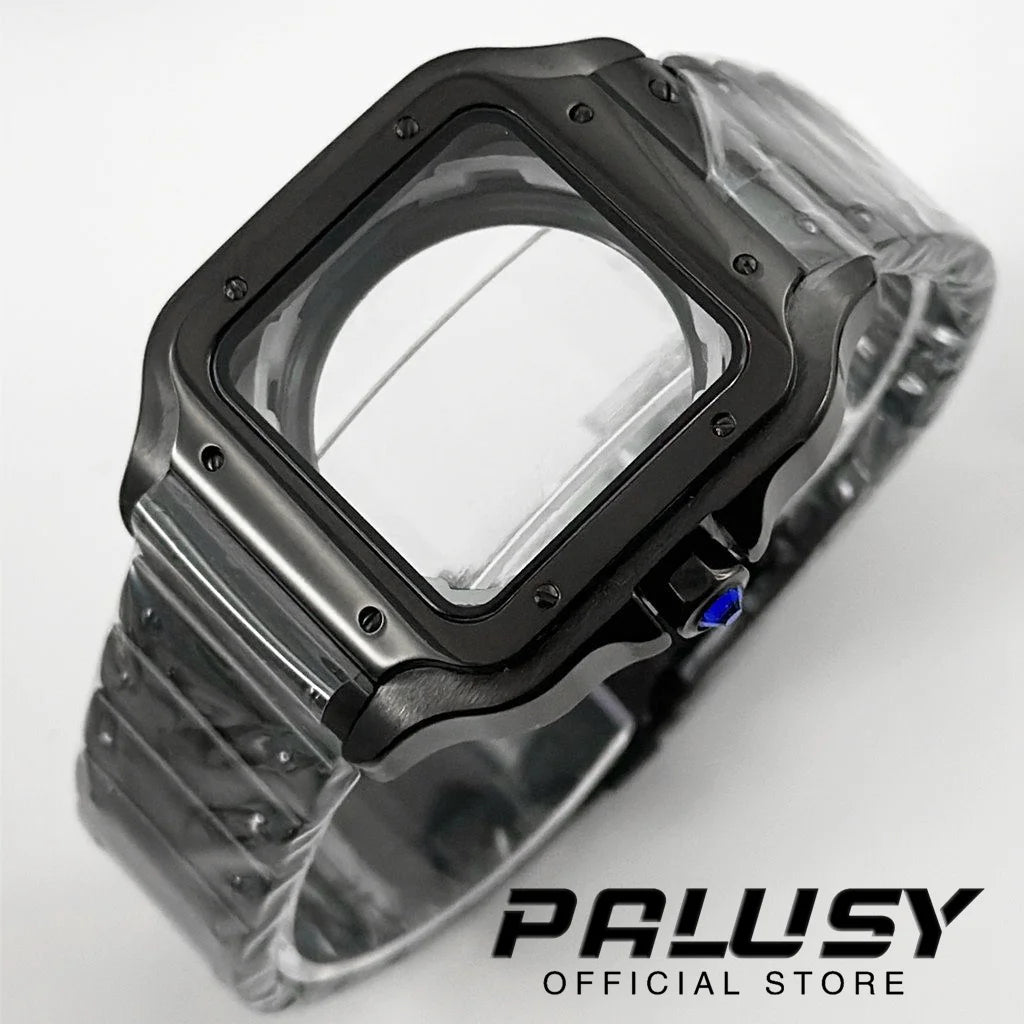 NH35 38mm Square Santos-Style Watch Case 316L black by HitMyNeed