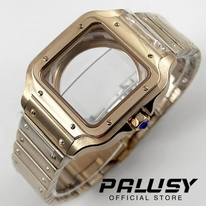NH35 38mm Square Santos-Style Watch Case 316L rose-gold by HitMyNeed