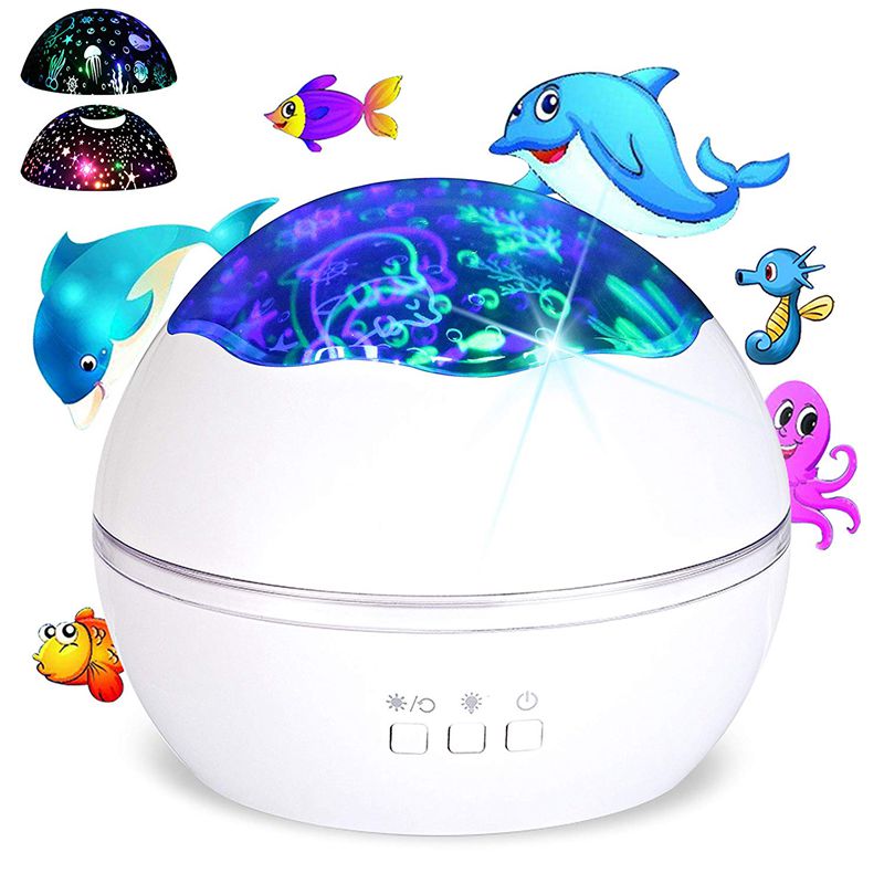 Night Light Rotating Projector with Star & Ocean Themes by HitMyNeed