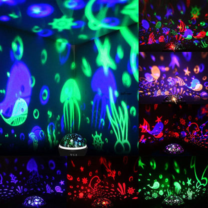 Night Light Rotating Projector with Star & Ocean Themes by HitMyNeed