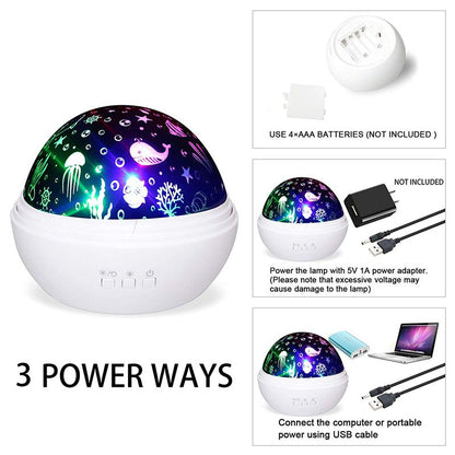 Night Light Rotating Projector with Star & Ocean Themes by HitMyNeed
