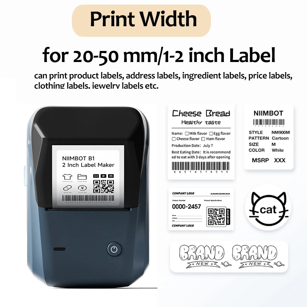 Niimbot B1 Wireless Thermal Label Printer 2" by HitMyNeed