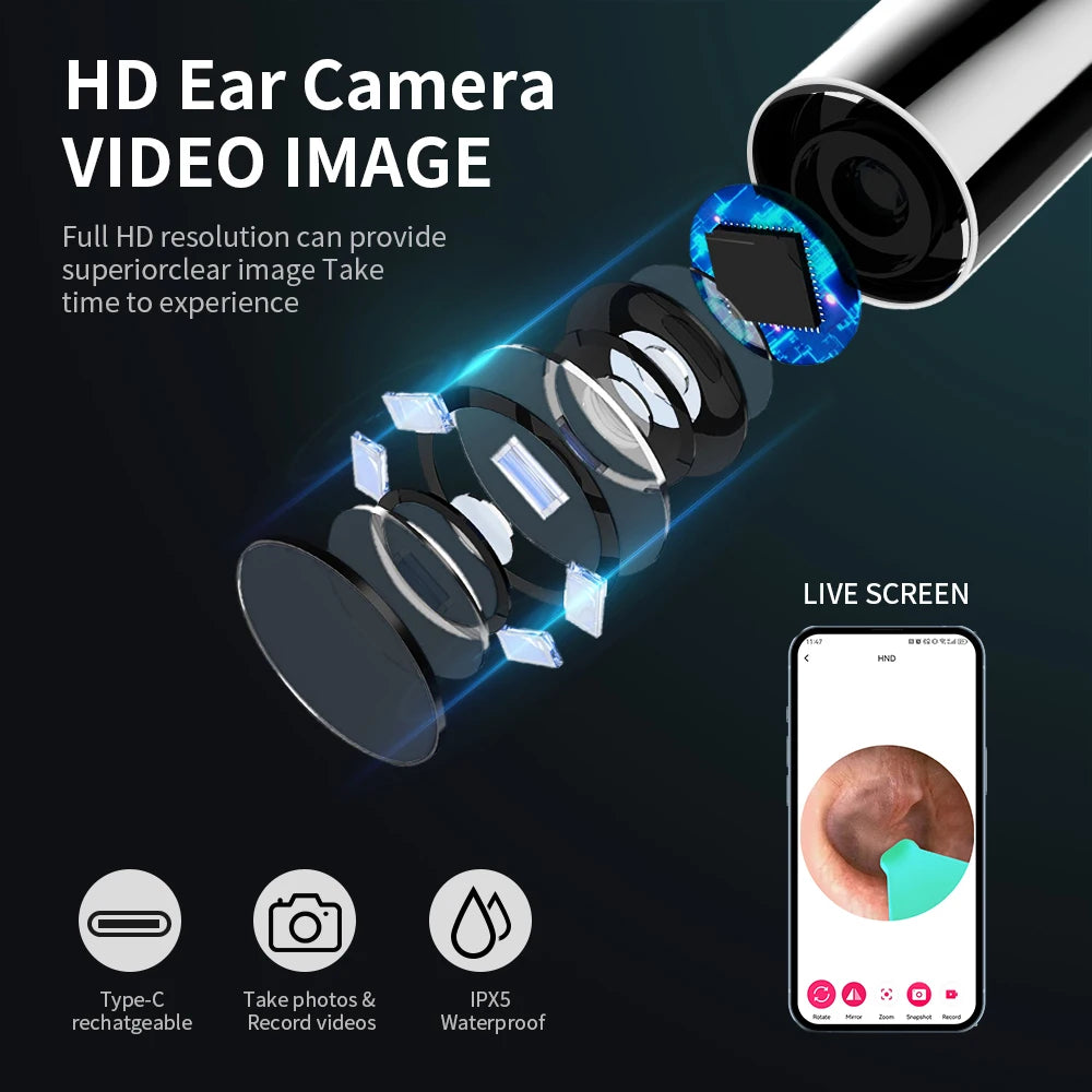 NK3 Pro Ear Cleaner with HD Camera & USB-C Charge by HitMyNeed