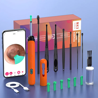 NK3 Pro Ear Cleaner with HD Camera & USB-C Charge set2-orange by HitMyNeed