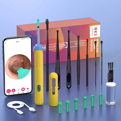 NK3 Pro Ear Cleaner with HD Camera & USB-C Charge set2-yellow by HitMyNeed