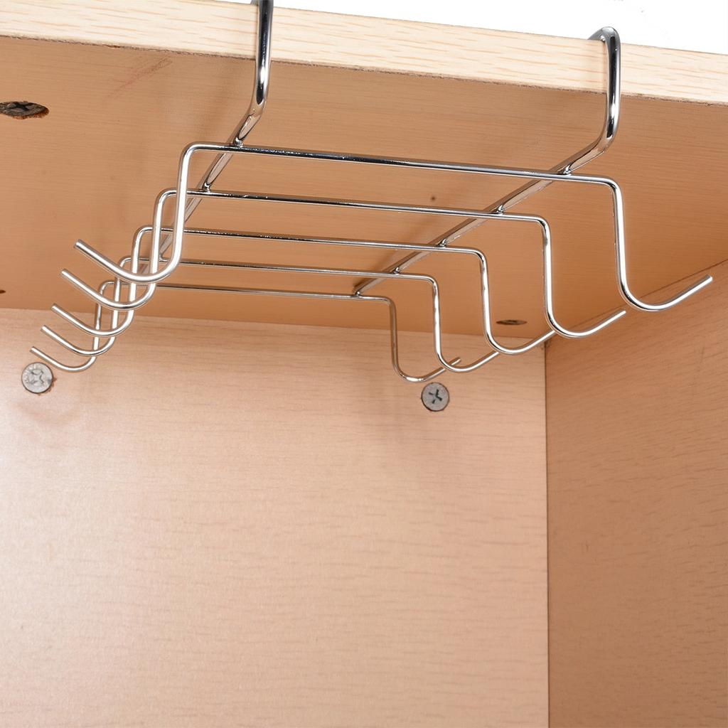 No-Drill 10 Hook Under Cabinet Coffee Cup Rack by HitMyNeed