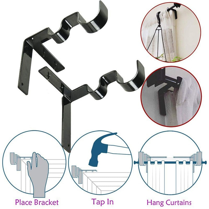 No-Drill Curtain Rod Brackets for Wooden Window Frames by HitMyNeed
