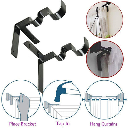 No-Drill Curtain Rod Brackets for Wooden Window Frames by HitMyNeed