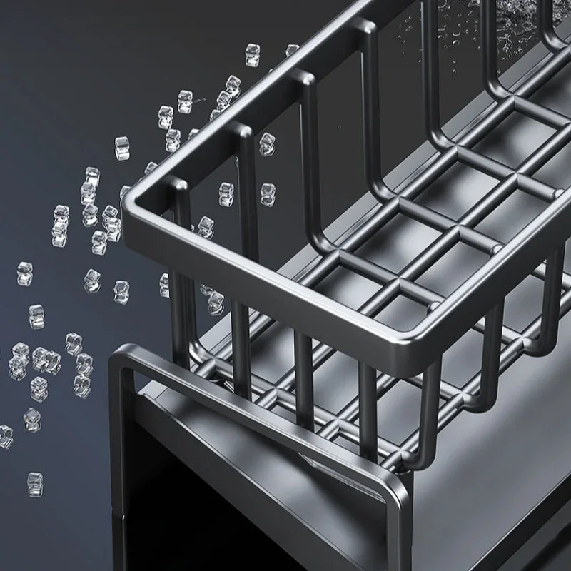 No-Drill Kitchen Sink Rack with Drainage Shelf by HitMyNeed