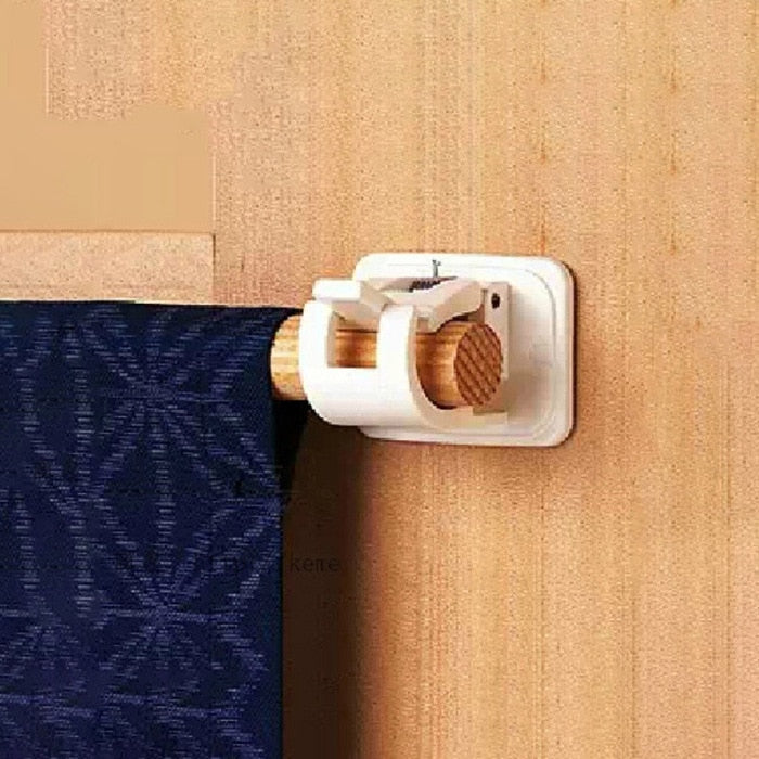 No-Drill Self-Adhesive Curtain Rod Brackets (2 Pack) by HitMyNeed
