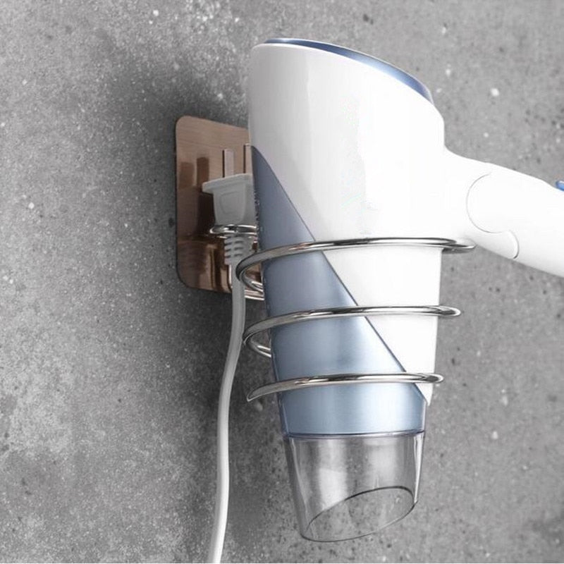 No-Drill Stainless Steel Hair Dryer Hanger by HitMyNeed