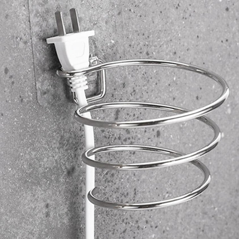 No-Drill Stainless Steel Hair Dryer Hanger by HitMyNeed
