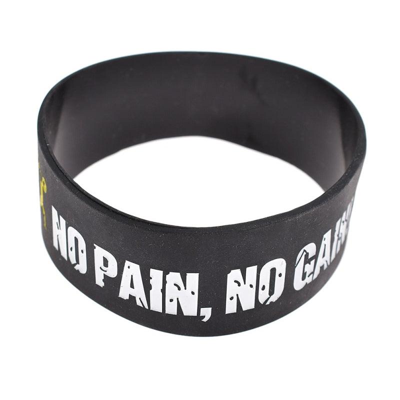 No Pain No Gain Silicone Motivational Bracelet by HitMyNeed