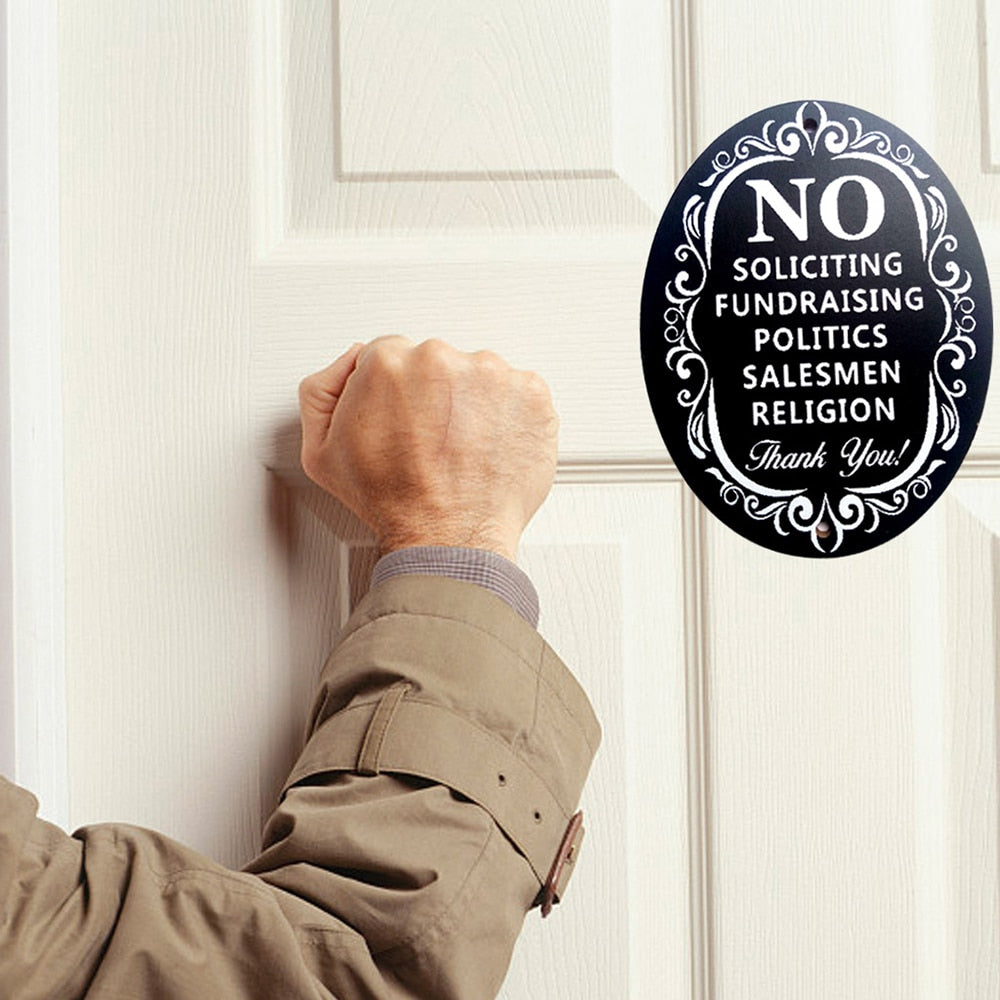No Soliciting Sign for Home or Business, Wood Plaque by HitMyNeed