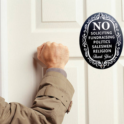 No Soliciting Sign for Home or Business, Wood Plaque by HitMyNeed