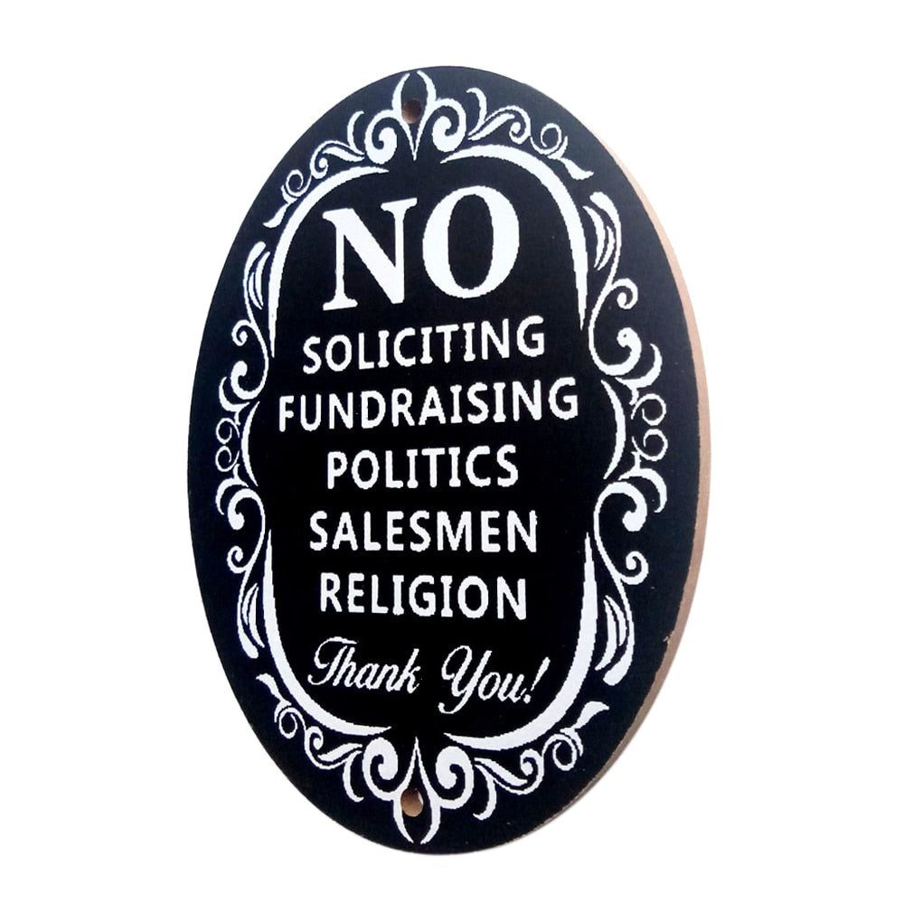 No Soliciting Sign for Home or Business, Wood Plaque by HitMyNeed