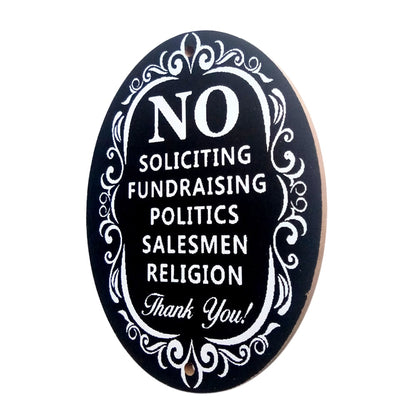 No Soliciting Sign for Home or Business, Wood Plaque by HitMyNeed