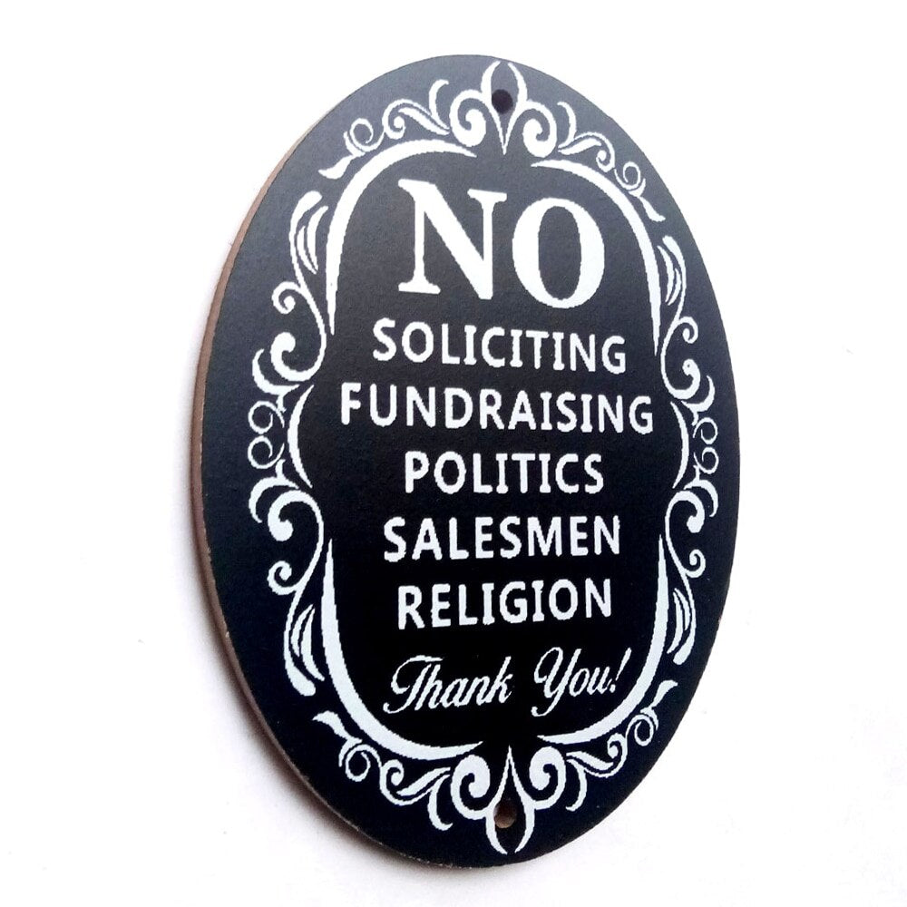 No Soliciting Sign for Home or Business, Wood Plaque by HitMyNeed