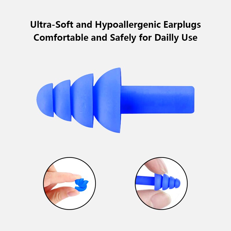 Noise-Blocking Corded Ear Plugs, 5 Pairs with Case by HitMyNeed