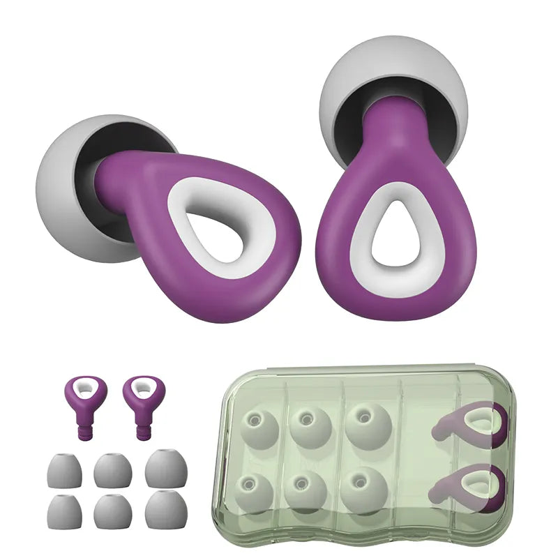 Noise-Reducing Waterproof Earplugs for Sleep & Swim purple by HitMyNeed