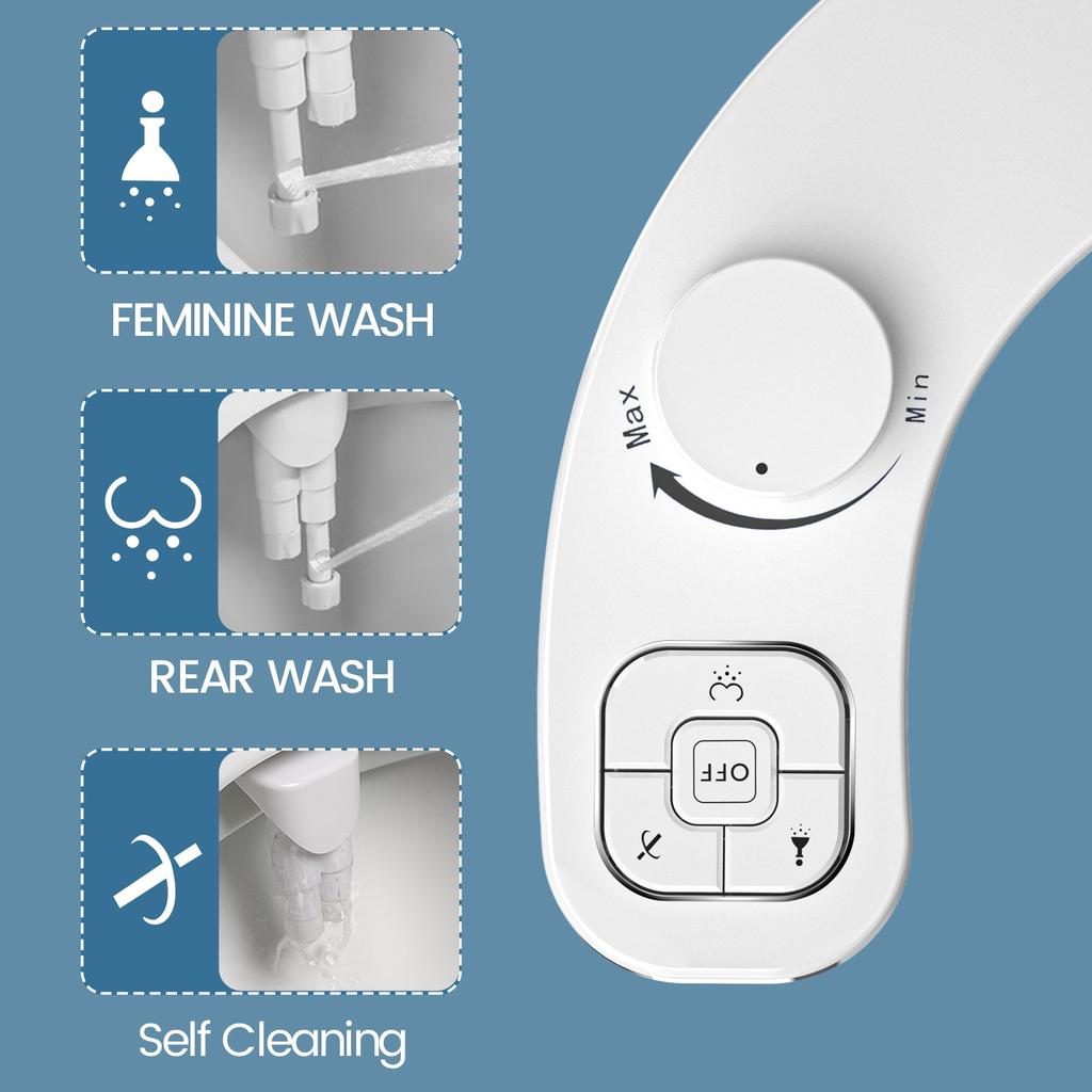 Non-Electric Dual Nozzle Self-Cleaning Bidet Attachment RU IL BR CL Asia by HitMyNeed
