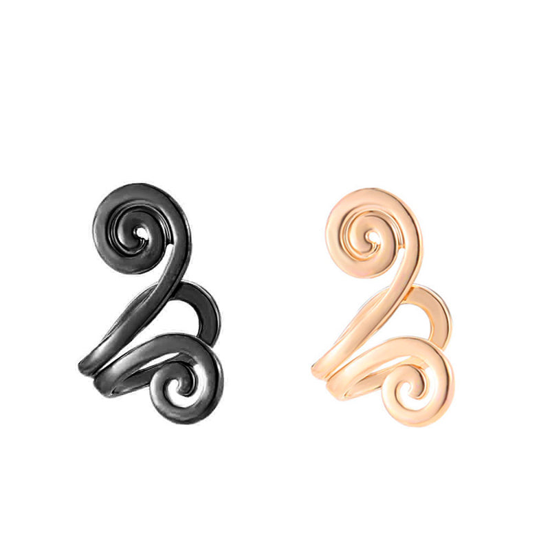 Non-Piercing Slimming Acupressure Clip Earrings black-gold by HitMyNeed