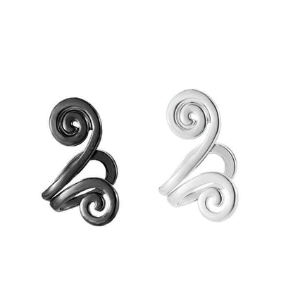Non-Piercing Slimming Acupressure Clip Earrings black-silver by HitMyNeed