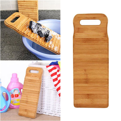 Non-Slip Corrugated Wooden Washboard 40 x 15 cm by HitMyNeed