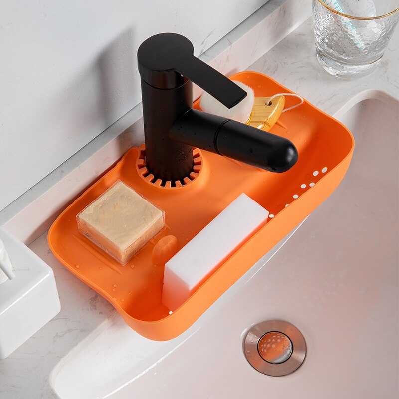 Non-Slip Faucet Drainer Rack & Countertop Mat by HitMyNeed