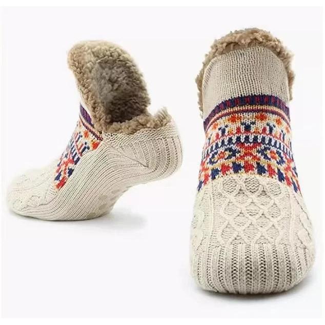 Non-Slip Fleece Floor Socks for Fall & Winter white 46-4830cm by HitMyNeed