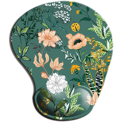Non Slip Floral Mousepad with Ergonomic Wrist Rest by HitMyNeed