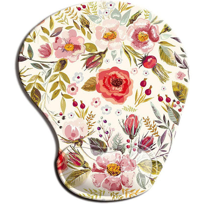 Non Slip Floral Mousepad with Ergonomic Wrist Rest by HitMyNeed