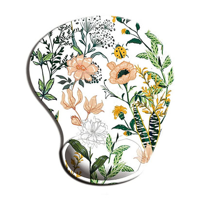Non Slip Floral Mousepad with Ergonomic Wrist Rest by HitMyNeed
