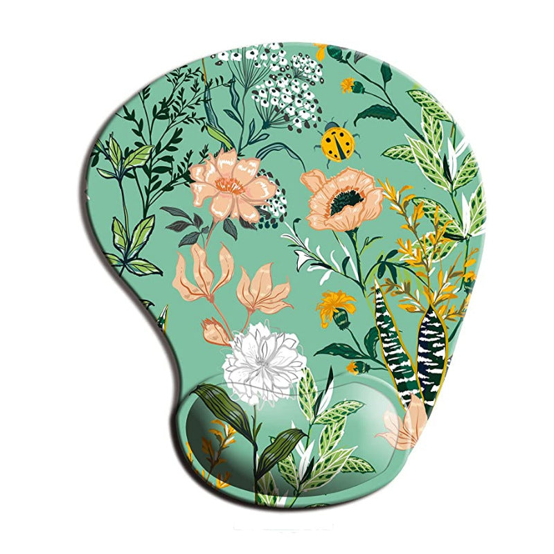Non Slip Floral Mousepad with Ergonomic Wrist Rest a by HitMyNeed