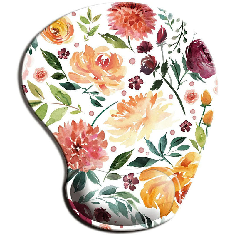 Non Slip Floral Mousepad with Ergonomic Wrist Rest e by HitMyNeed