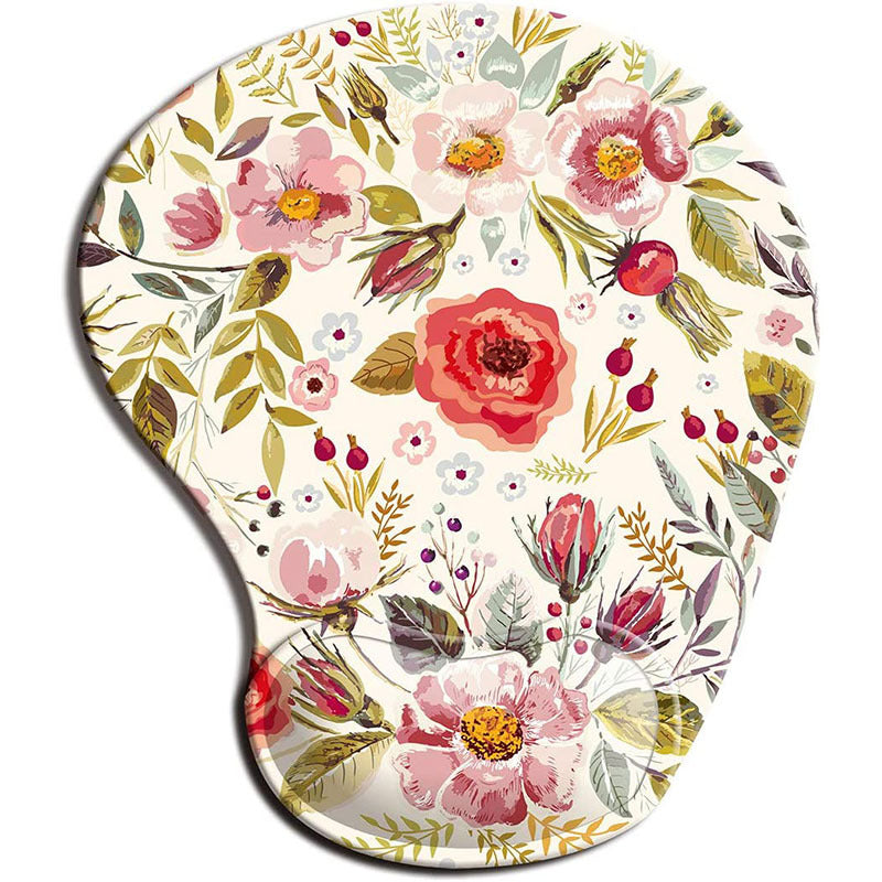 Non Slip Floral Mousepad with Ergonomic Wrist Rest f by HitMyNeed