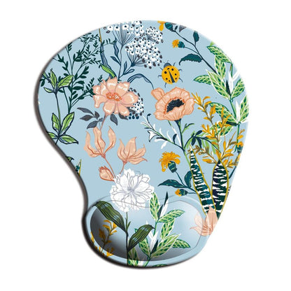Non Slip Floral Mousepad with Ergonomic Wrist Rest o by HitMyNeed