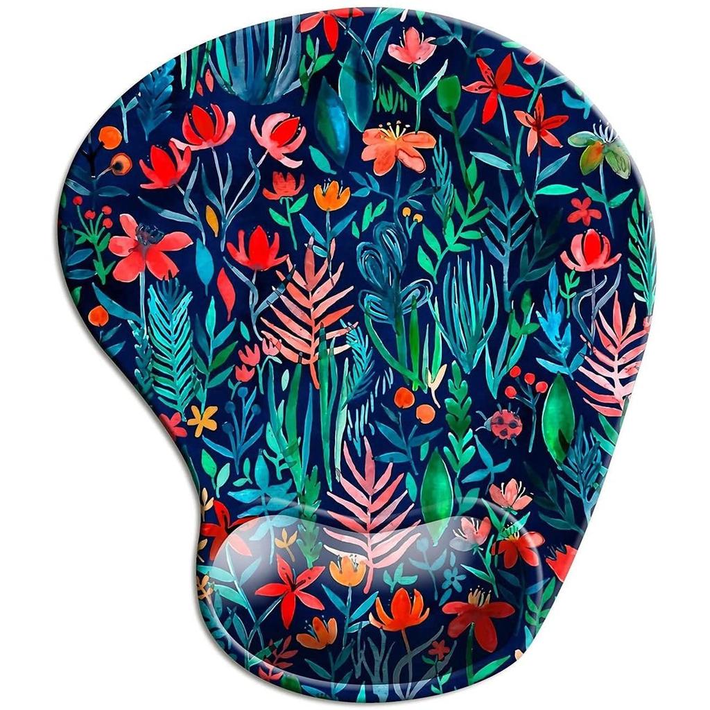 Non Slip Floral Mousepad with Ergonomic Wrist Rest p by HitMyNeed
