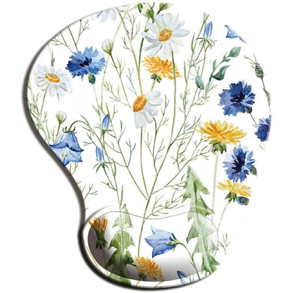 Non Slip Floral Mousepad with Ergonomic Wrist Rest q by HitMyNeed