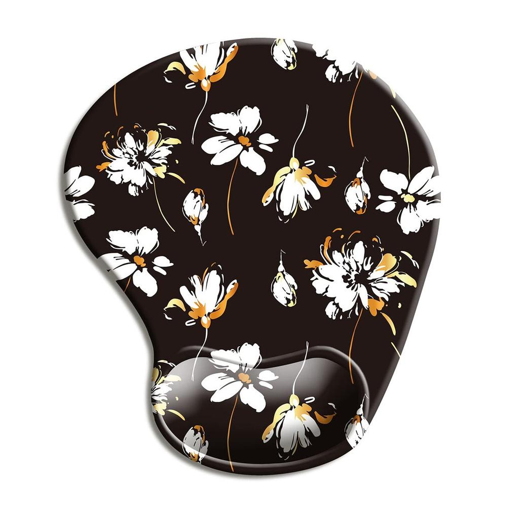 Non Slip Floral Mousepad with Ergonomic Wrist Rest s by HitMyNeed