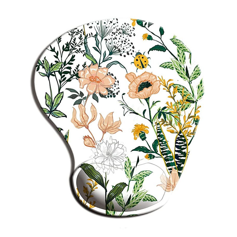 Non Slip Floral Mousepad with Ergonomic Wrist Rest t by HitMyNeed