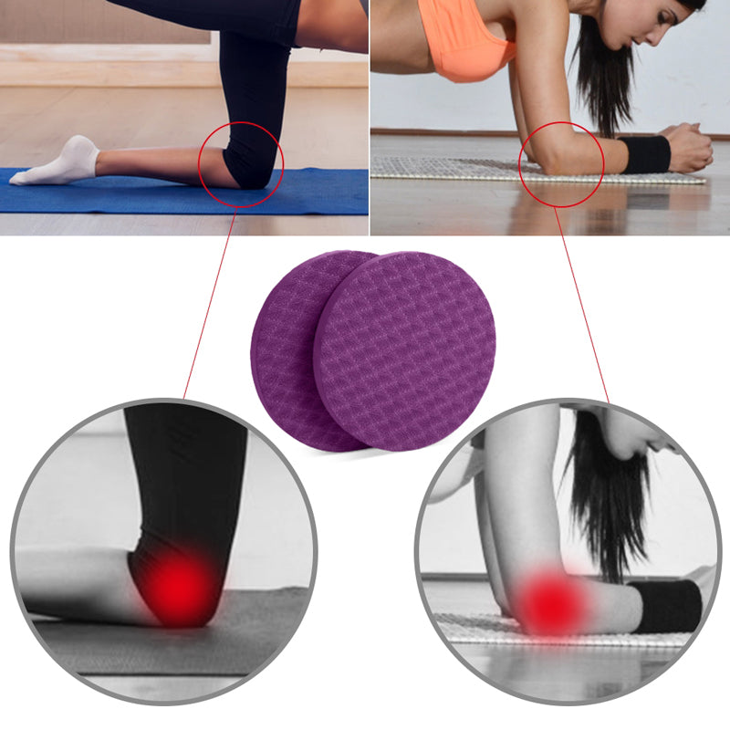 Non-Slip Round Yoga Knee Pad Cushions (Set of 2) by HitMyNeed