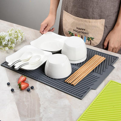 Non Slip Silicone Dish Drainer Mat by HitMyNeed
