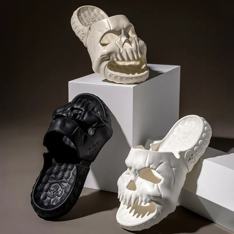 Non Slip Skull Slippers for Indoor & Beach Wear by HitMyNeed