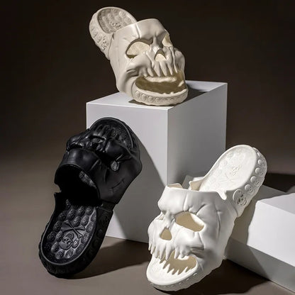 Non Slip Skull Slippers for Indoor & Beach Wear by HitMyNeed