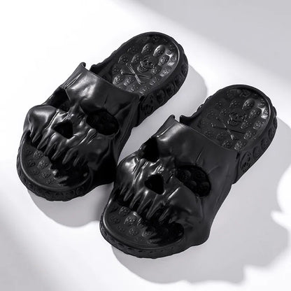 Non Slip Skull Slippers for Indoor & Beach Wear black 42-43 by HitMyNeed